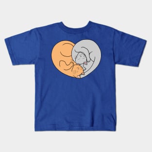 Unconditional Love Cat Heart Kids T-Shirt